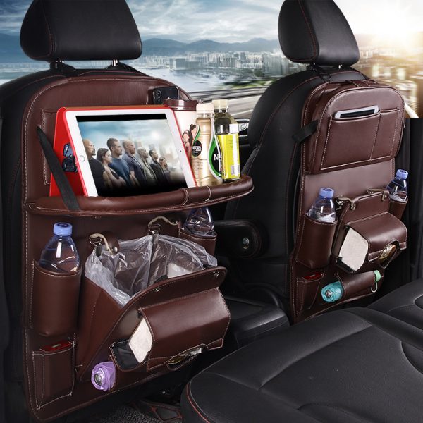 PU Leather Car Storage Bag Multifunction Seat Back
