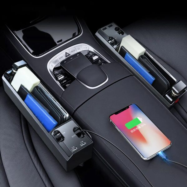 Car Seat Gap Organizer with Charging Cable
